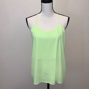 Nymphe bright green sheer strappy back tank top